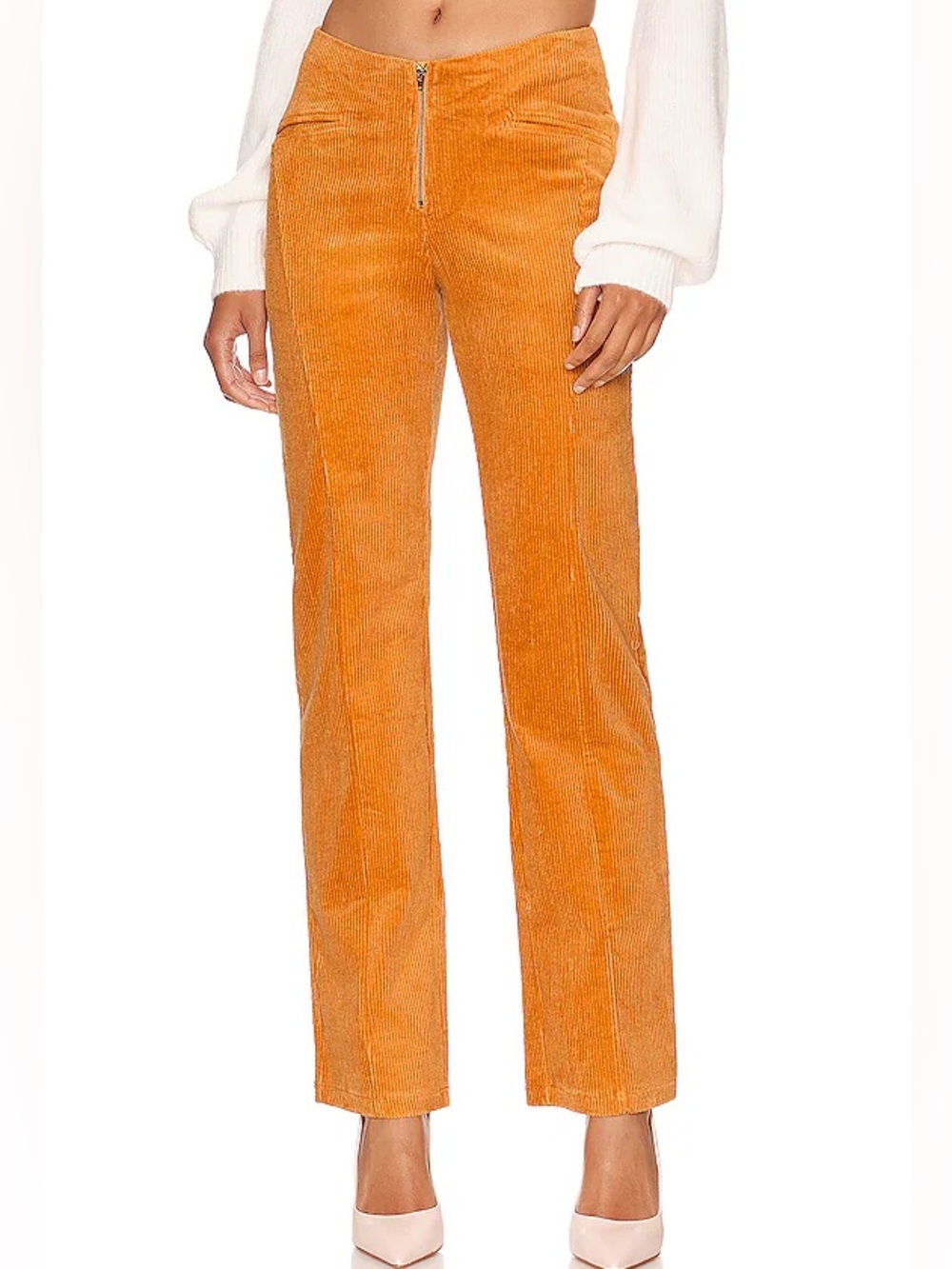superdown Mustard Yellow Corduroy Wide-Leg Pants